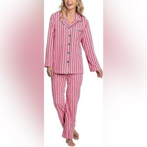 Red and White Striped Pajama Set